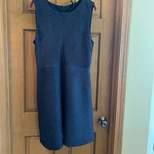 Navy blue a-line midi dress